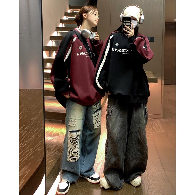 中性2025秋装新款圆领套头卫衣秋季港风男女宽松情侣外套S288-P58,男装卫衣,电商A233-1
