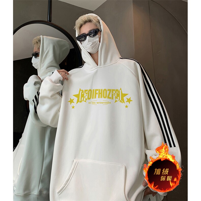 抖音得物供货提供视频秋冬重磅美式宽松织带连帽卫衣0430,男装卫衣,电商A486
