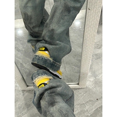 复古水洗破洞泼墨牛仔裤男款潮牌高街痞帅脏脏裤子N0051，男装牛仔裤，星座1116A（原606A-3）
