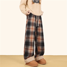 冬季新款潮流黑咖格宽松休闲加厚外穿棉裤B315-K25898JR-p65控88，男装棉裤，电商B315