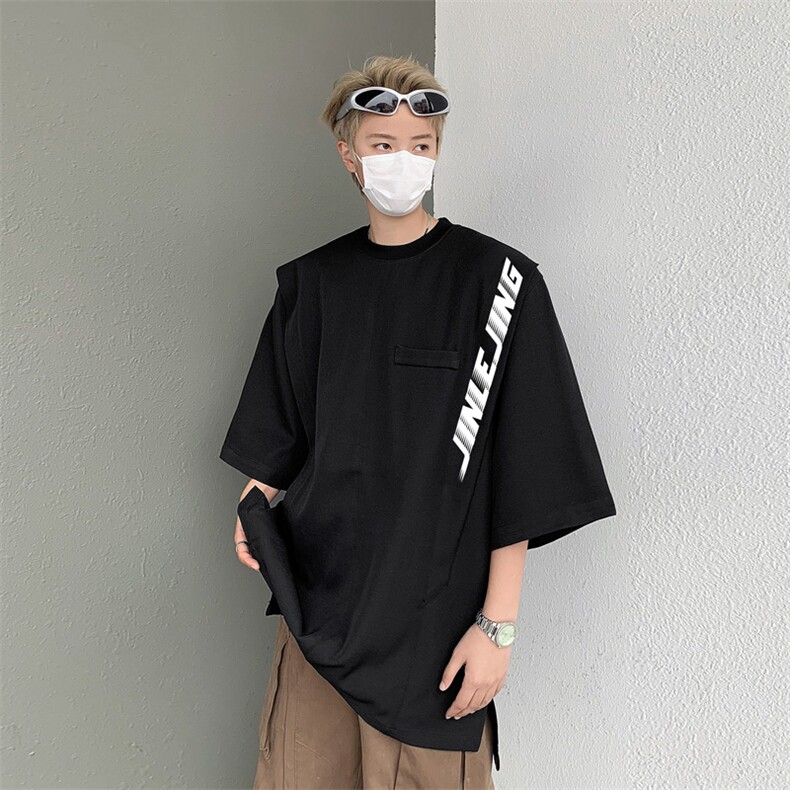 男装印花短袖t恤抗皱潮牌假两件上衣男生体恤 XZ514-2-202447-P58图片
