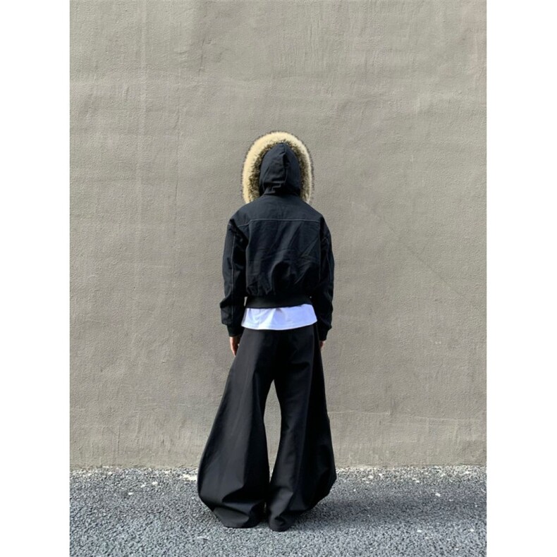 黑色大毛领派克服棉服秋冬新款宽松短款夹克保暖厚外套,男装夹克,四季星座505