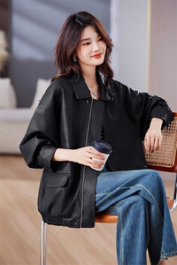 棕色皮衣外套女2024秋季新款小个子港风复古美式皮夹克美拉德机车图片