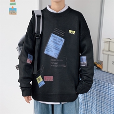 ！2023秋冬新款男士加厚圆领毛衣保暖针织衫毛线衣M803P50，男装针织衫/毛衣，电商B220