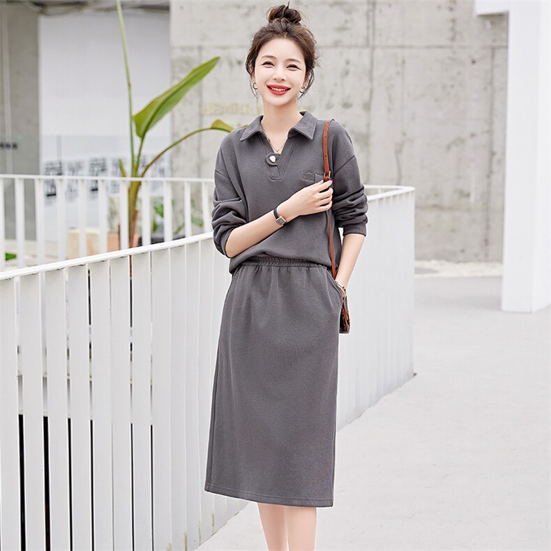 运动休闲卫衣套装裙女春装2025年新款时尚高级感气质两件套连衣裙,女装套装/套裙,采品优优