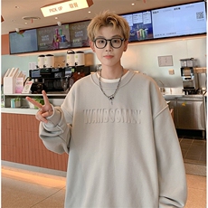 秋冬高品质新款圆领卫衣潮牌慵懒65棉35聚酯纤维TT08P48控78，男装卫衣，星座804-1