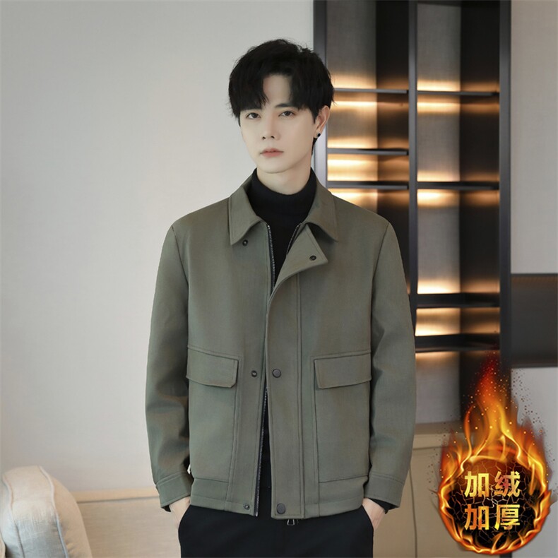 K2502-P1202025秋冬时尚男士加绒加厚夹克外套青年百搭,男装夹克,星座507A（原星座306B-2）