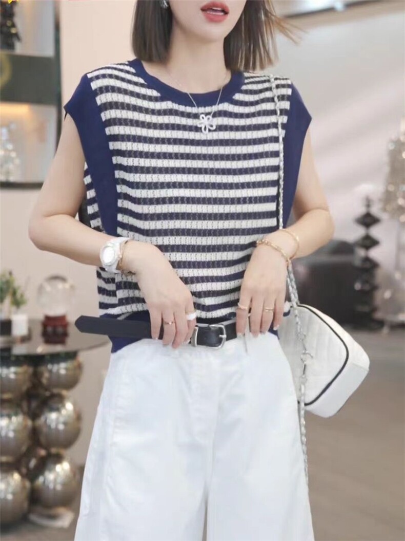 2025年夏季休闲风圆领不连帽常规时尚百搭通勤短袖,女装T恤,源达羊绒
