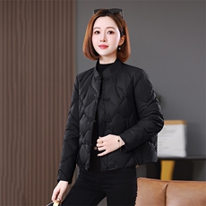 2025冬装新中式盘扣短款立领棉衣外套，女装棉衣/棉服，雪樱依海