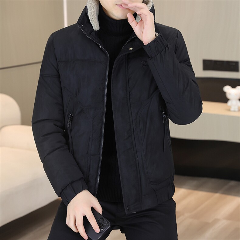 冬季加厚棉衣男休闲立领PU棉衣防水潮流皮衣棉服外套X19811-P120,男装皮衣,星座310B-3