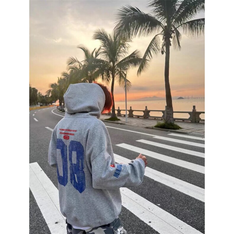 简约文艺新款时尚日系潮流华棉复合350克印花毛巾绣连帽卫衣流行,男装卫衣,星座506A