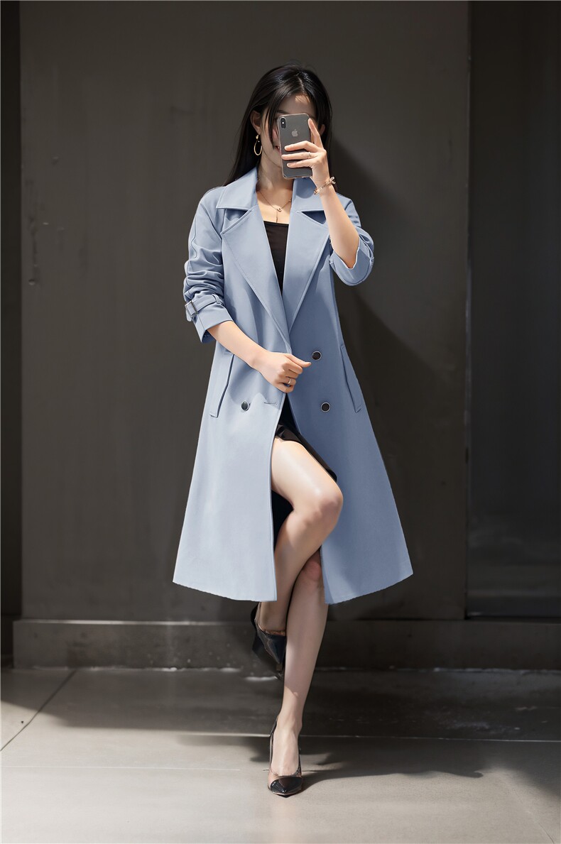 风衣女2024春秋新款修身显瘦气质时尚中长款胖mm加大加肥春秋外套,女装风衣,沫晗依美