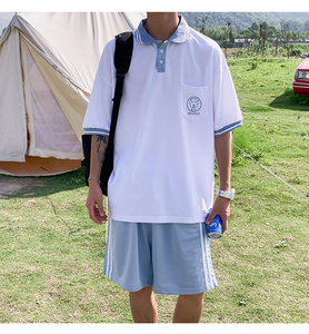 2023夏季polo衫短袖套装ins潮流百搭jk制服运动一套衣服 T634-P45图片