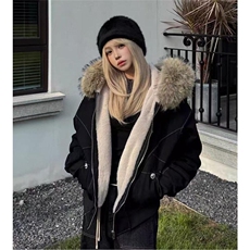 毛领座山雕夹克棉服男女2025新款加绒冬季保暖外套G881-P118网图，男装夹克，电商B245