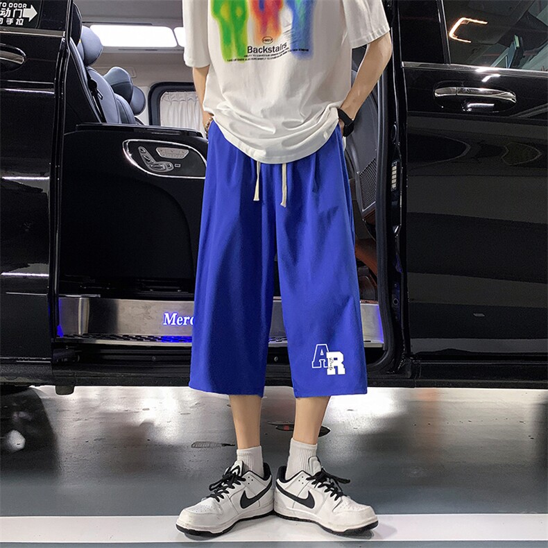 冰丝七分裤男大码速干短裤男五分裤车景风格QK72369-P25,男装休闲裤,电商A040
