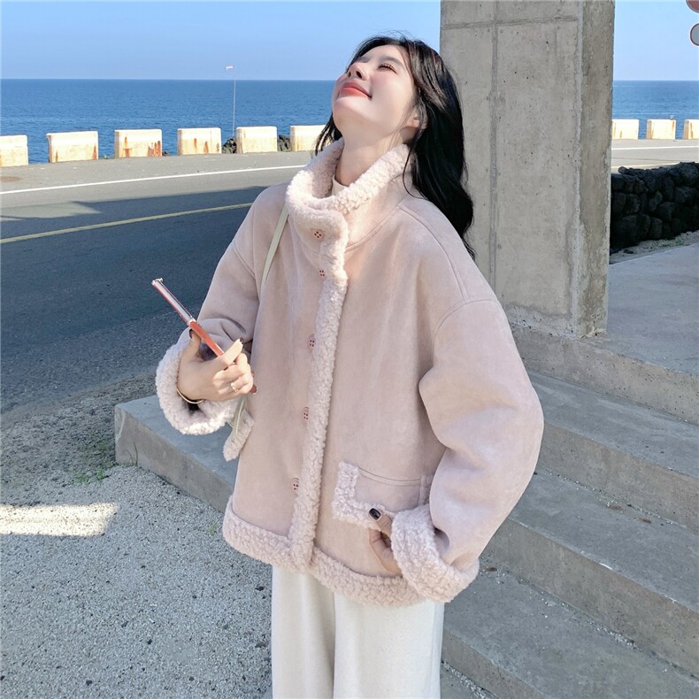 2025冬装新款复古气质皮毛一体外套7306-P195-K288，女装短外套，浙宝152