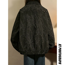 中性风褶皱面料皮衣金女属装饰设计皮夹克外套男JK77866P75控108，男装夹克，星座226-1