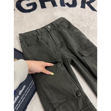 B221美式ins高街洗褪多口袋工装休闲牛仔裤LK26646-特P60控108，男装牛仔裤，电商B221