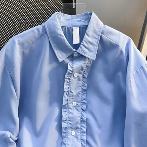 蓝色衬衫设计长袖衬衣男女韩系氛围感穿搭上衣时尚休闲CY1108-P43图片