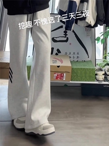 美式复古条纹运动休闲裤宽松百搭直筒阔腿裤情侣卫裤LA7277-P38图片