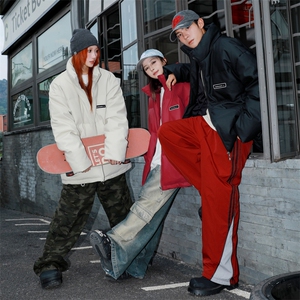 U皮羽绒服冬季新款港风宽松白鸭绒情侣外套(控价198元图片