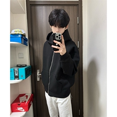 抖音得物品质二开26春装美式高街双头双拉链卫衣开衫外套W74，女装短外套，电商A486