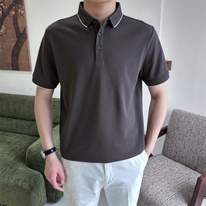 夏季短袖薄款短袖翻领polo衫拼色T恤款轻熟风 9203-P40图片