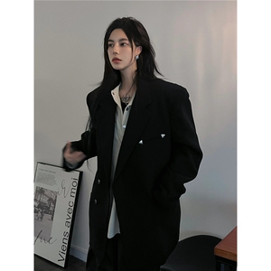高端时尚烫钻西装外套男宽松春秋季新款韩版休闲夜店发型师西服图片