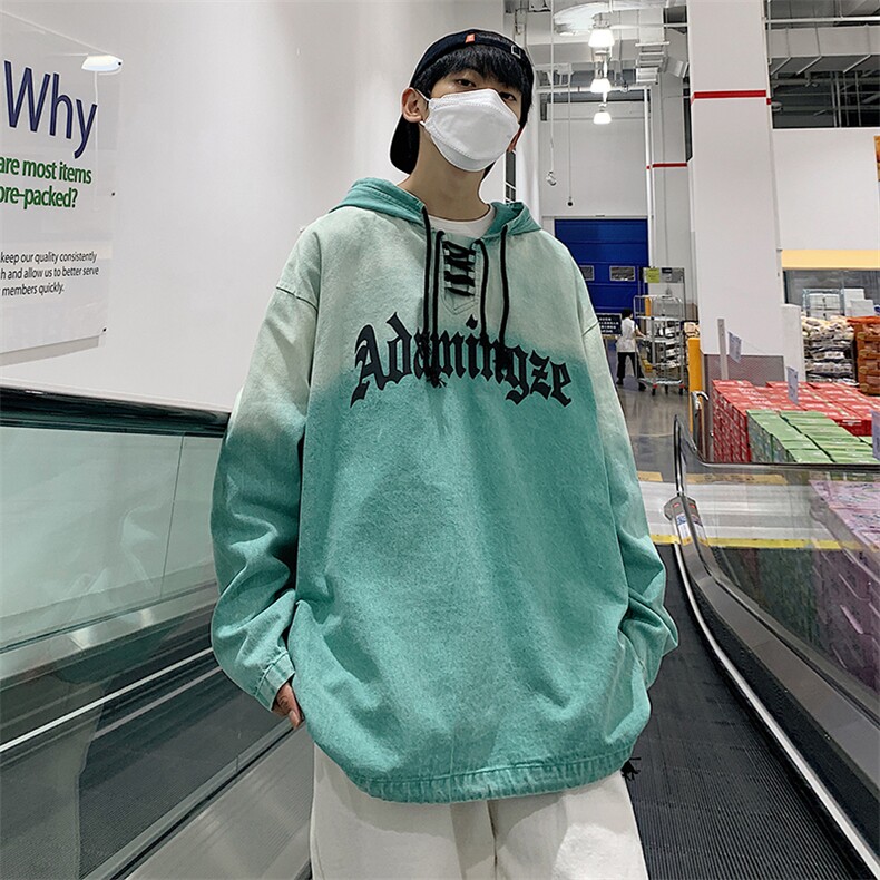 XZ213-JK09-P75控88港风大码潮牌水洗做旧发泡印花套头连帽卫衣,男装卫衣,星座213