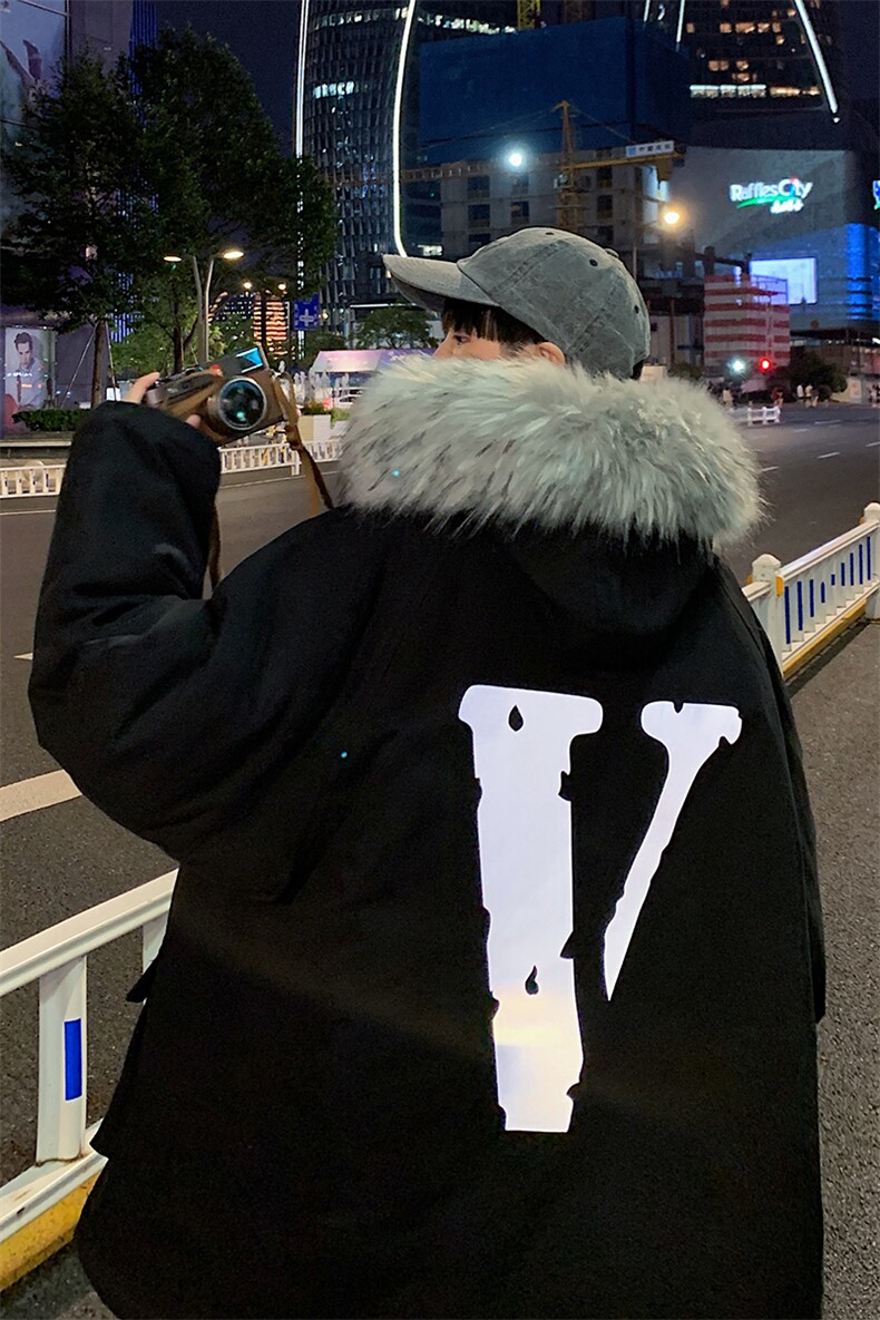 D17P138控168反光大V港风冬季连帽迷彩大码棉衣外套，男装棉衣，星座508（原C305）