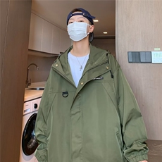 新款外套男春秋痞帅高街美式工装冲锋衣夹克男潮牌百搭情侣款外套，男装夹克，星座716-3