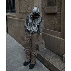 博主图不拿货棕色工装牛仔裤男微喇叭裤子-KZA34-P63，男装牛仔裤，星座1007（原301D）