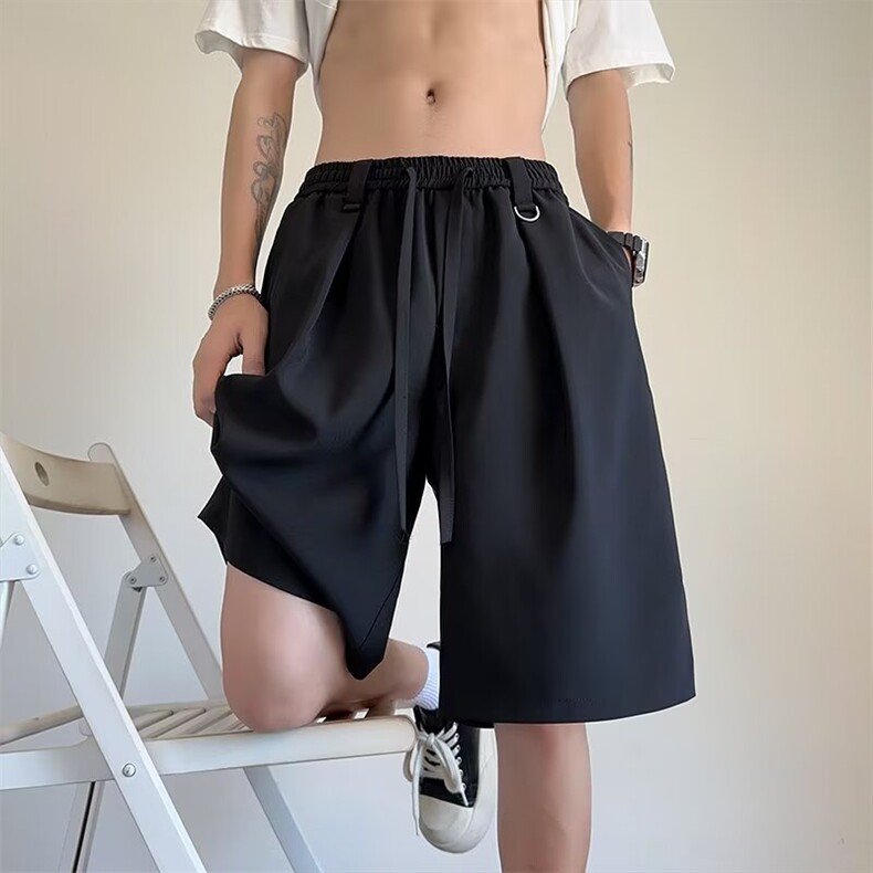 短裤男夏季薄款男士速干五分裤宽松直筒冰丝裤5分休闲运动篮球裤,男装牛仔裤,星座506A