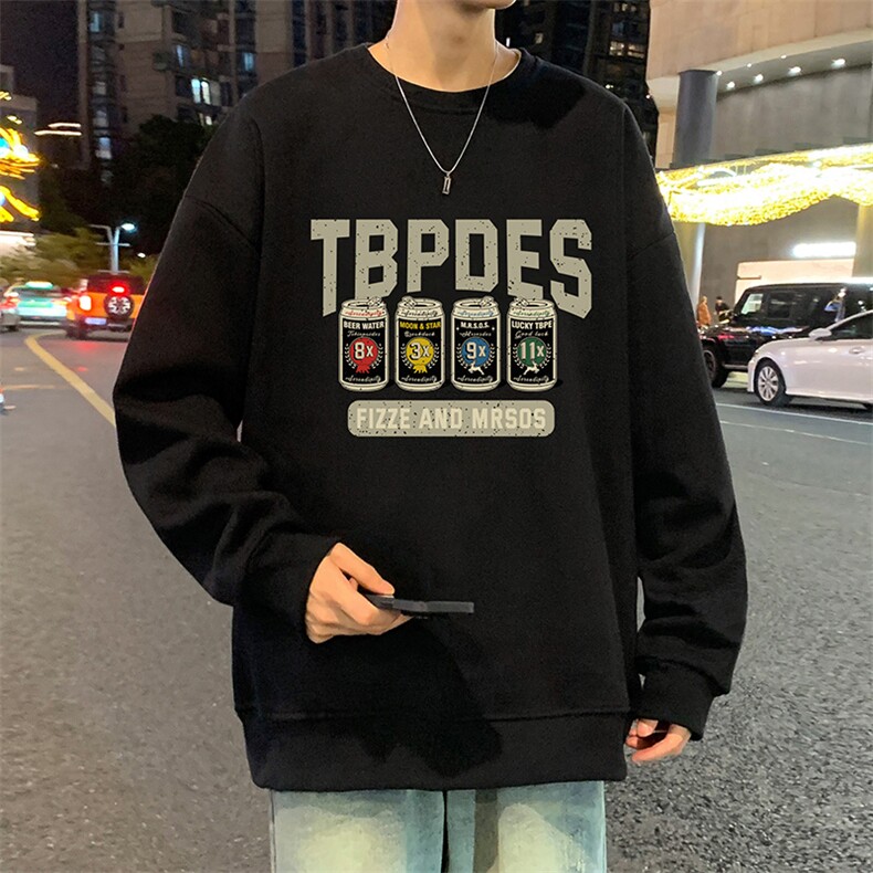 W560圆领卫衣男春秋季2025新款潮牌宽松长袖上衣宽松大码,男装卫衣,星座304A