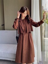 【秋季新款】连衣裙两件套小西装外套，女装连衣裙，笑思源
