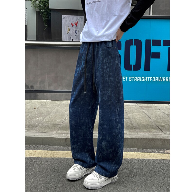 25秋季新款潮牌美式人字斜纹炒花砂洗休闲牛仔弯刀裤男5011特批48,男装休闲裤,电商C305A