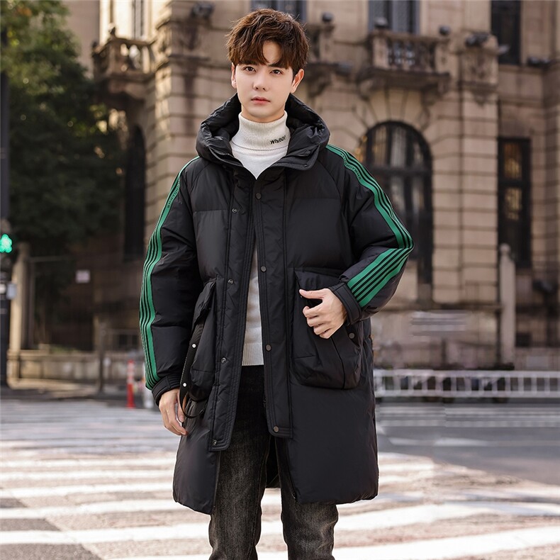 长款男士羽绒服冬季2025新款加厚连帽防寒外套90白鸭绒S208/P420，男装羽绒服，电商A221-2