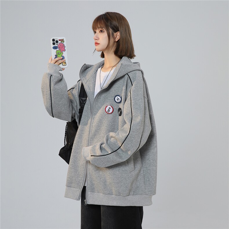 2025秋胸针款男连帽开衫卫衣WY841/P88控118-面布100棉底布100涤，男装卫衣，电商A148-1