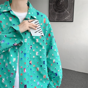 现货秋季 特批50  新款高品质破洞衬衫抖音品质 CS7842-P50 控78图片