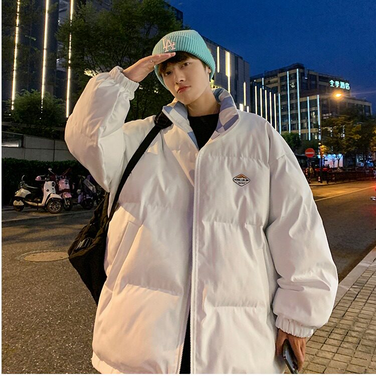 两面穿羽绒棉服外套男冬加厚潮牌格子情侣面包服棉衣袄子JK8012,男装棉衣,星座516A