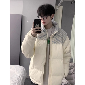 小香风立领棉服男冬季加厚保暖青少年痞帅情侣面包服外套 M8016图片