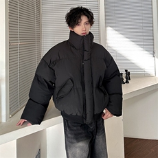 美式复古冬季加厚短款棉服高级感立领飞行服面包服外套898P108，男装棉衣，电商A458A