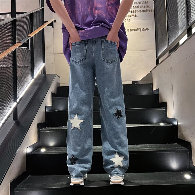 美式牛仔裤男春秋新款休闲直筒裤KJ64P43,男装牛仔裤,星座1116-2