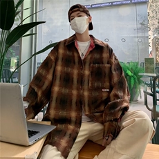 男秋季新款长袖格子布双面穿夹克外套C4531P75，男装夹克，星座1116-2