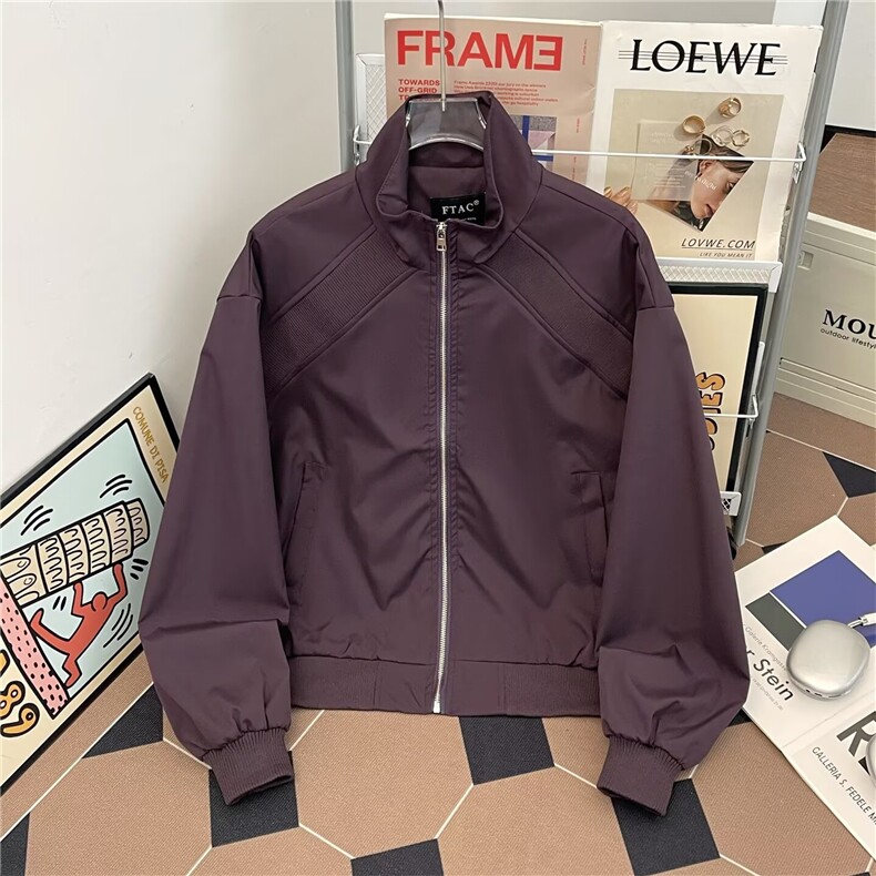 立领棒球服男春秋季保暖棉服潮牌夹克6113P60，男装夹克，星座410-2