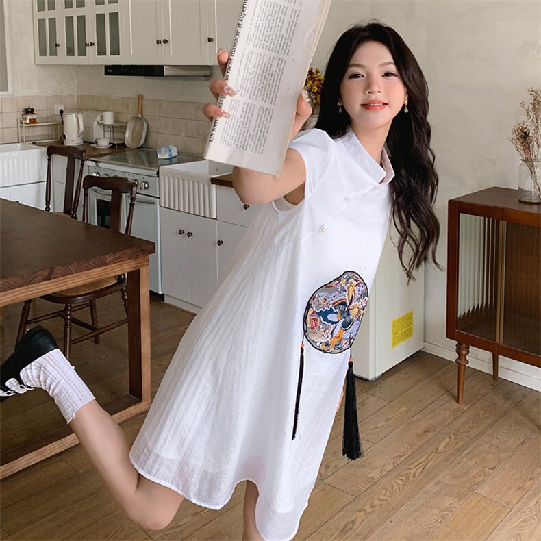 新中式年轻款改良旗袍连衣裙P95-K148,女装汉服/婚纱/旗袍/礼服,红龙果