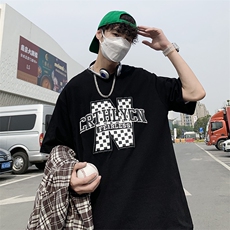 已注册版权情侣大码发泡工艺图案宽松短袖T恤TX017-P38，男装T恤，电商A042
