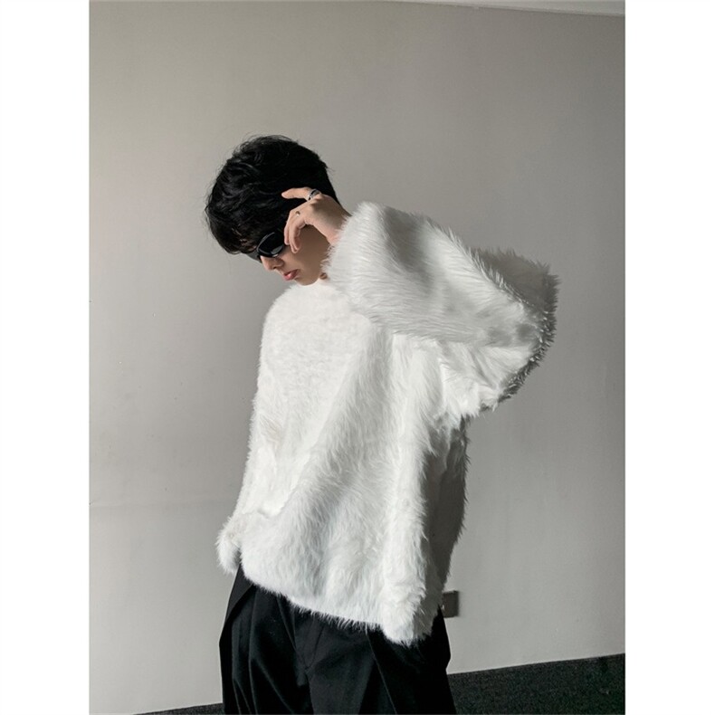 复古情侣装秋冬新款长貂毛纯色毛衣学院风设计H2307-P50，男装针织衫/毛衣，星座1109-4