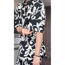 短袖衬衫男+短裤男套装男100%聚酯纤维M-5XL大码TZ78701P50控98，男装休闲套装，星座226-1