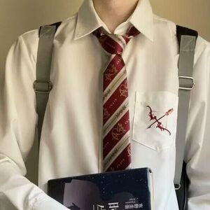 【爱神丘比特】以神之名DK男女白色日系短袖长袖衬衫赠同款领带图片